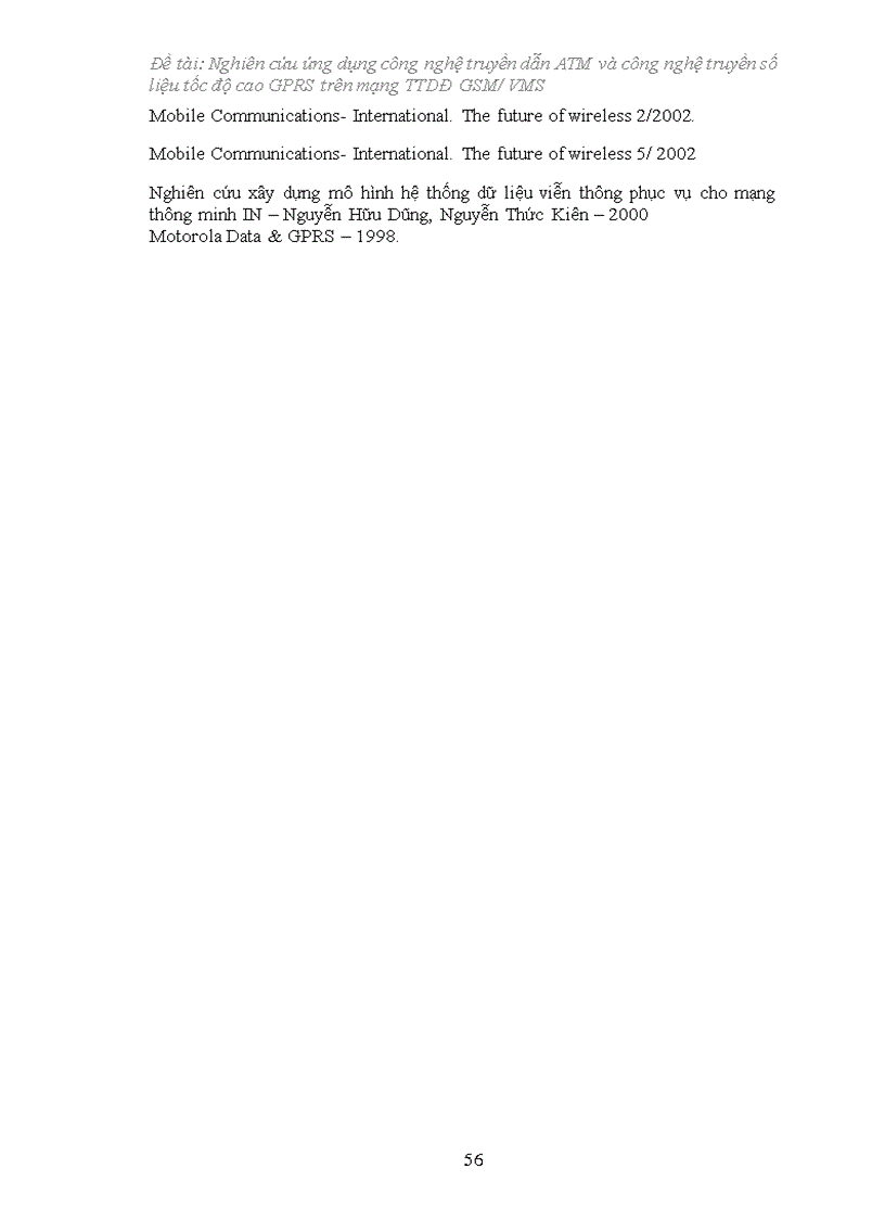 image for page Nghiên cứu triển khai công nghệ ATM và GPRS trên mạng MOBIFONE 1