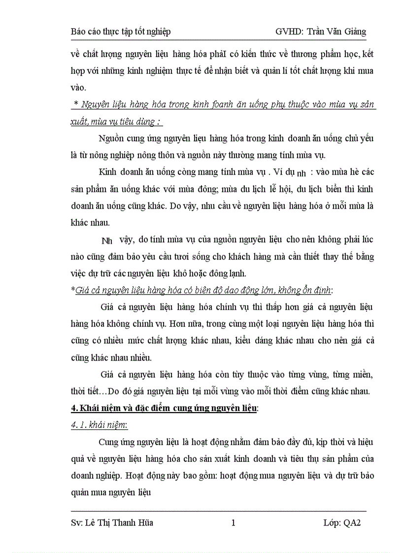 image for page Vấn đề cung ứng nguyên liệu và tổ chức sản xuất sản phẩm ăn uống