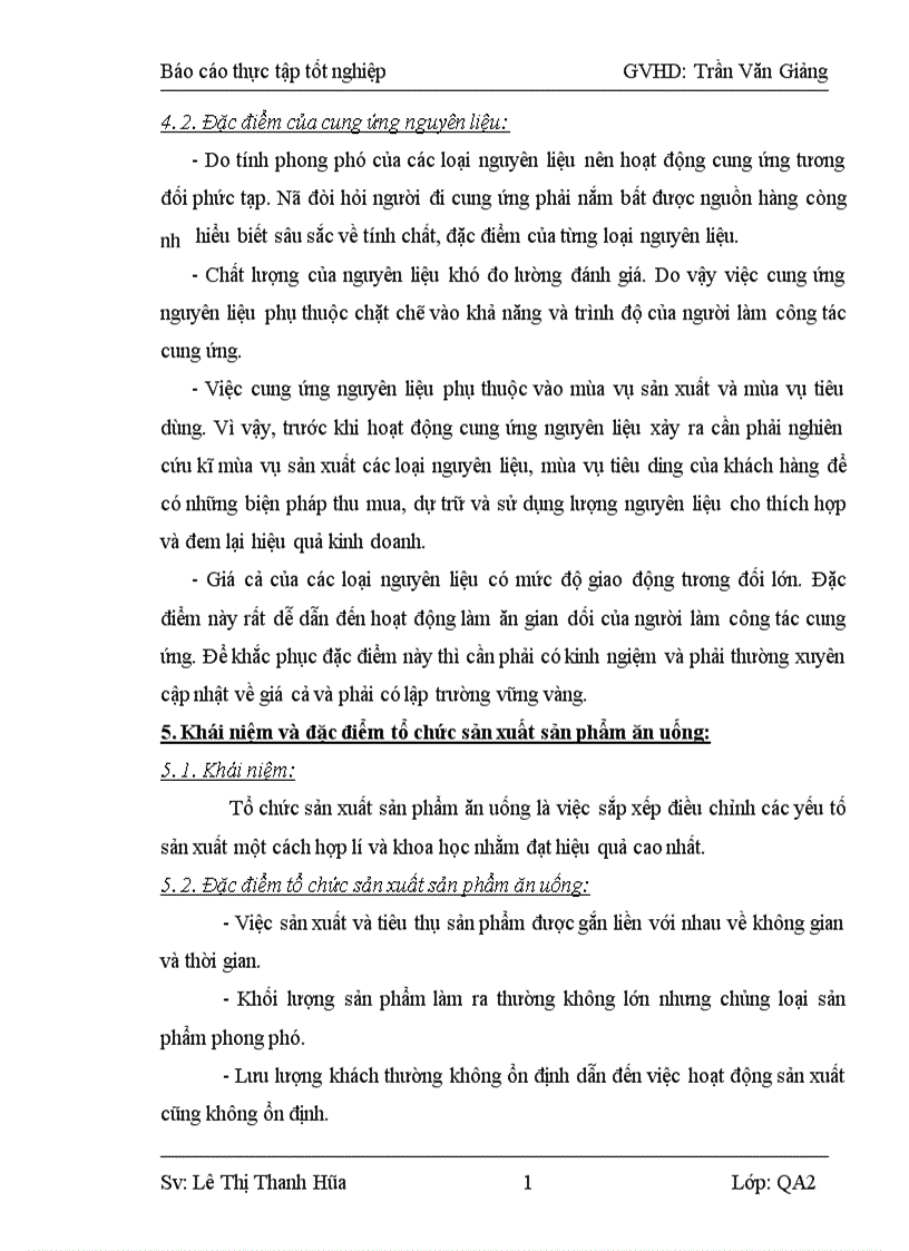 image for page Vấn đề cung ứng nguyên liệu và tổ chức sản xuất sản phẩm ăn uống