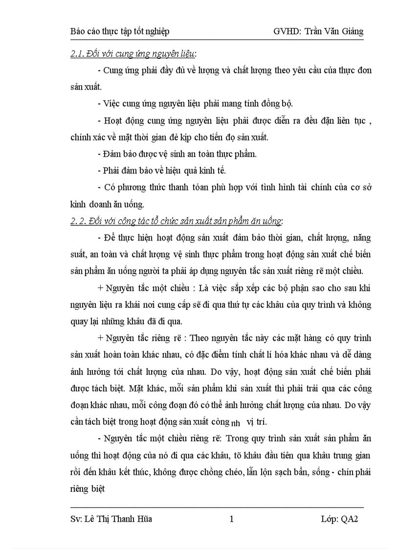 image for page Vấn đề cung ứng nguyên liệu và tổ chức sản xuất sản phẩm ăn uống