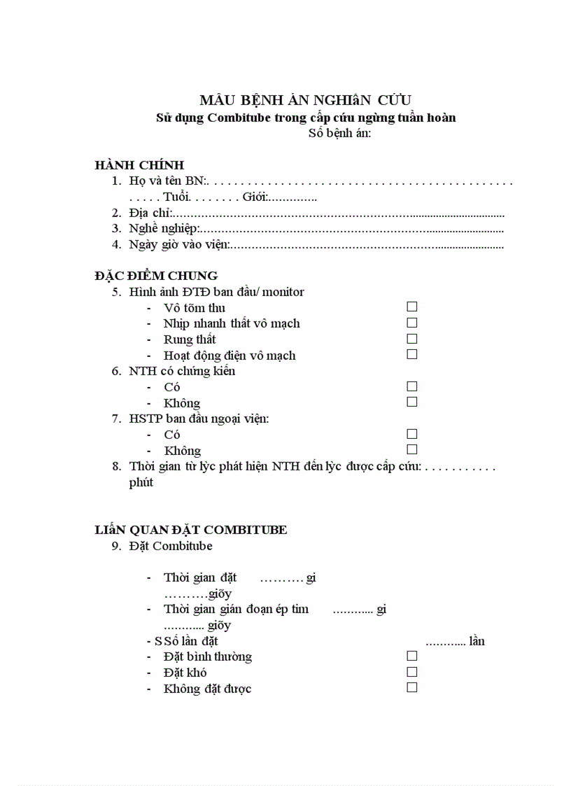 image for page Nghiên cứu áp dụng Combitube để kiểm soát đường thở trong xử trí ngừng tuần hoàn tại Khoa Cấp cứu Bệnh viện Bạch Mai