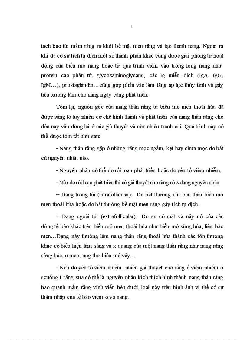 image for page Nhận xét lâm sàng hình ảnh X quang giải phẫu bệnh và đánh giá kết quả phẫu thuật nang thân răng