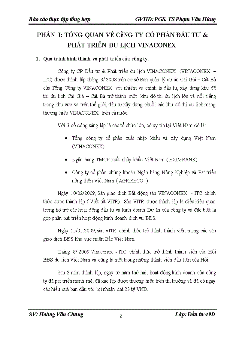 image for page Báo cáo thực tập tổng hợp tại Công ty cổ phần đầu tư và phat triển du lịch Vinaconex itc