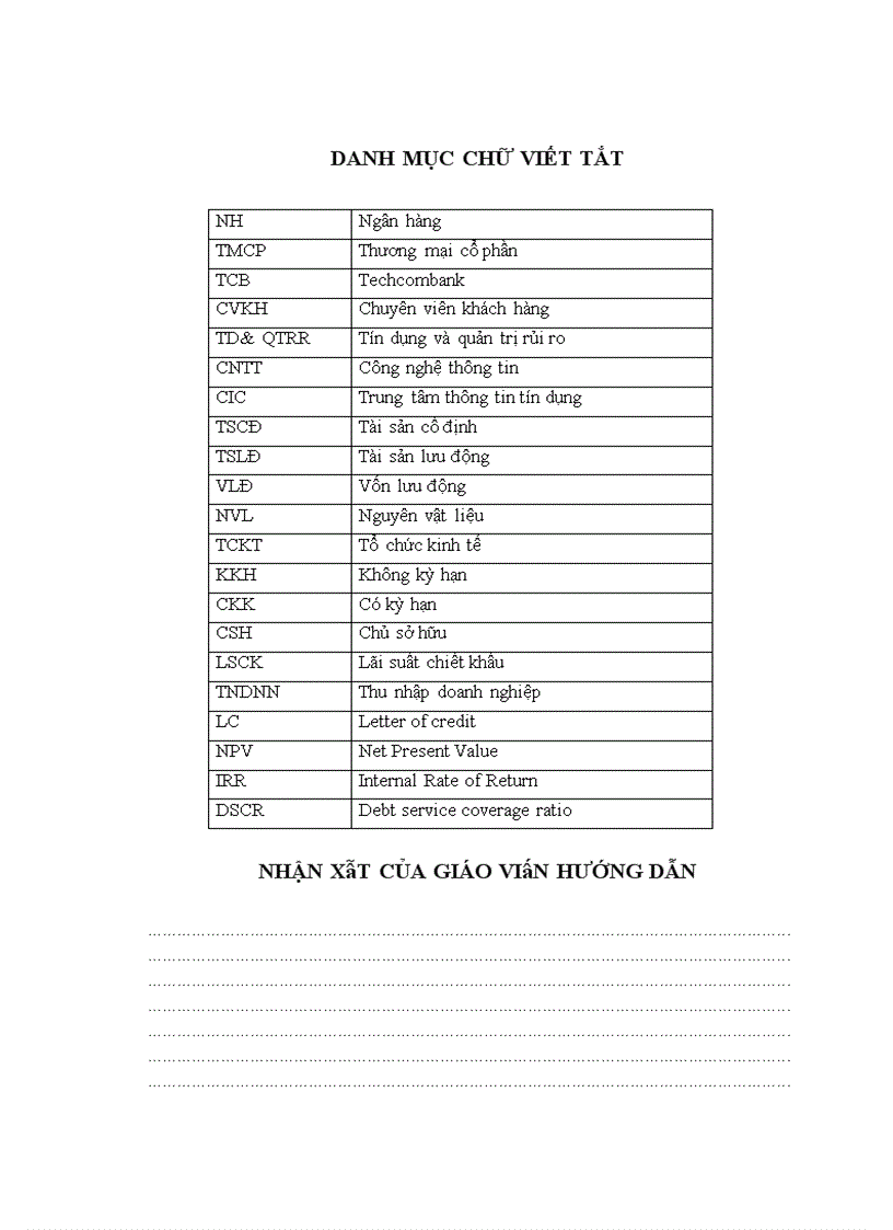 image for page Hoàn thiện công tác thẩm định tài chính dự án vay vốn tại NHTMCP Kỹ Thương Việt Nam Techcombank Chi nhánh Techcombank Hà Nội