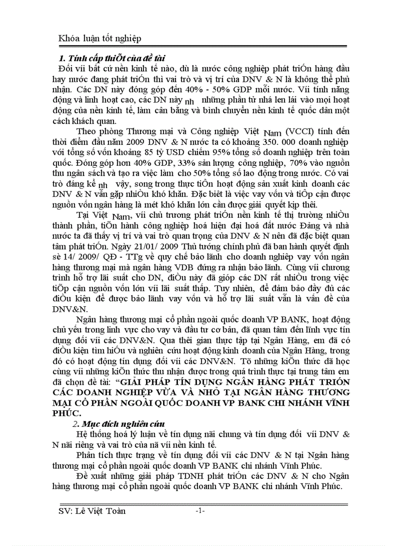 image for page Giải pháp nâng cao chất lượng tín dụng đối với doanh nghiệp vừa và nhỏ tại ngân hàng VP BANK Vĩnh Phúc