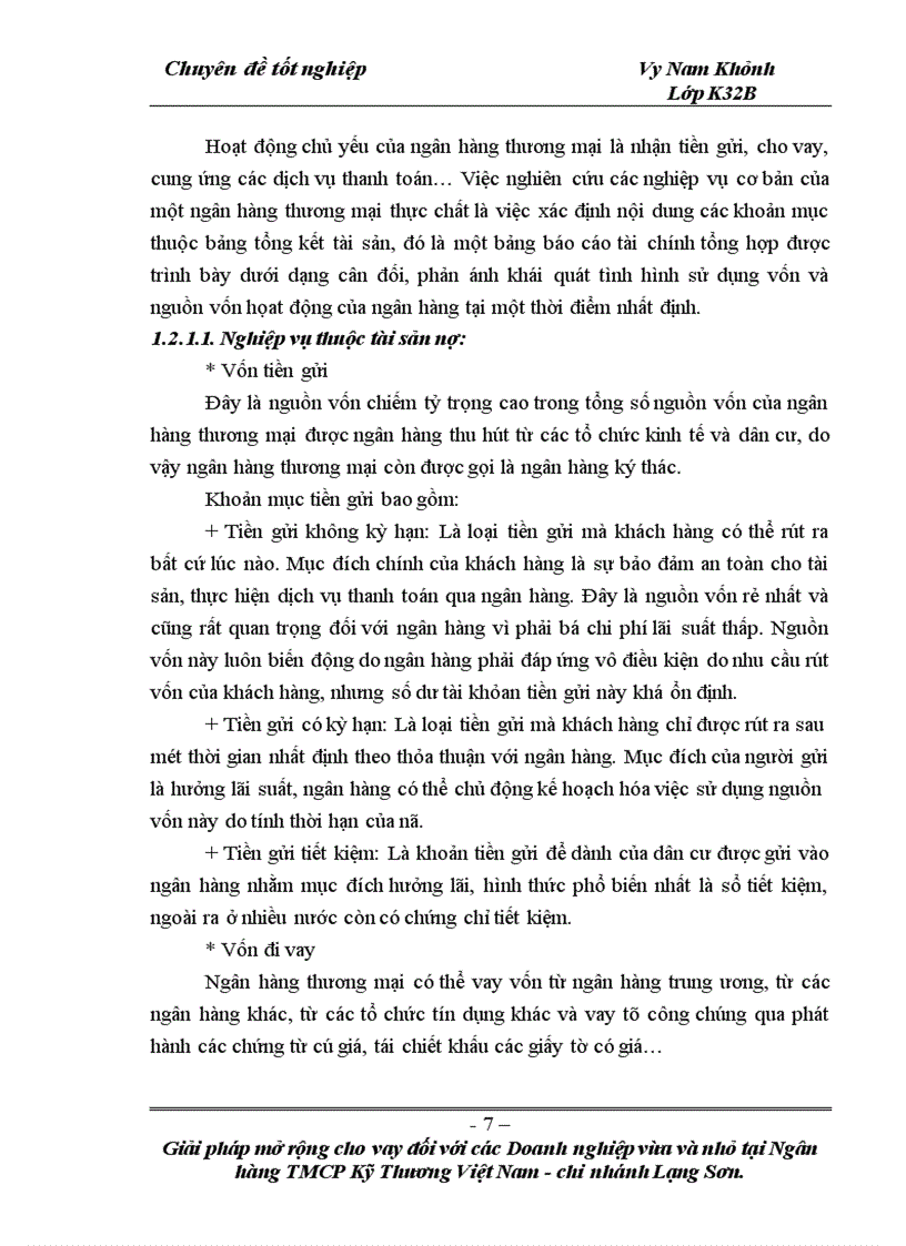 image for page Giải pháp mở rộng cho vay đối với các doanh nghiệp vừa và nhỏ tại Ngân hàng TMCP Kỹ thương Việt Nam Chi nhánh Lạng Sơn 1