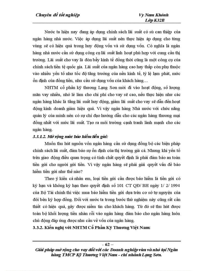 image for page Giải pháp mở rộng cho vay đối với các doanh nghiệp vừa và nhỏ tại Ngân hàng TMCP Kỹ thương Việt Nam Chi nhánh Lạng Sơn 1