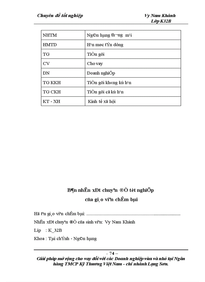image for page Giải pháp mở rộng cho vay đối với các doanh nghiệp vừa và nhỏ tại Ngân hàng TMCP Kỹ thương Việt Nam Chi nhánh Lạng Sơn 1