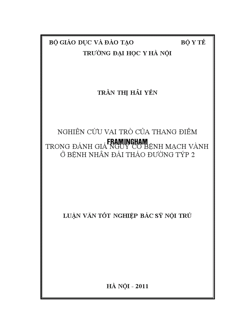 image for page Nghiên cứu vai trò của thang điểm Framingham trong đánh giá nguy cơ bệnh mạch vành ở bệnh nhân ĐTĐ týp 2