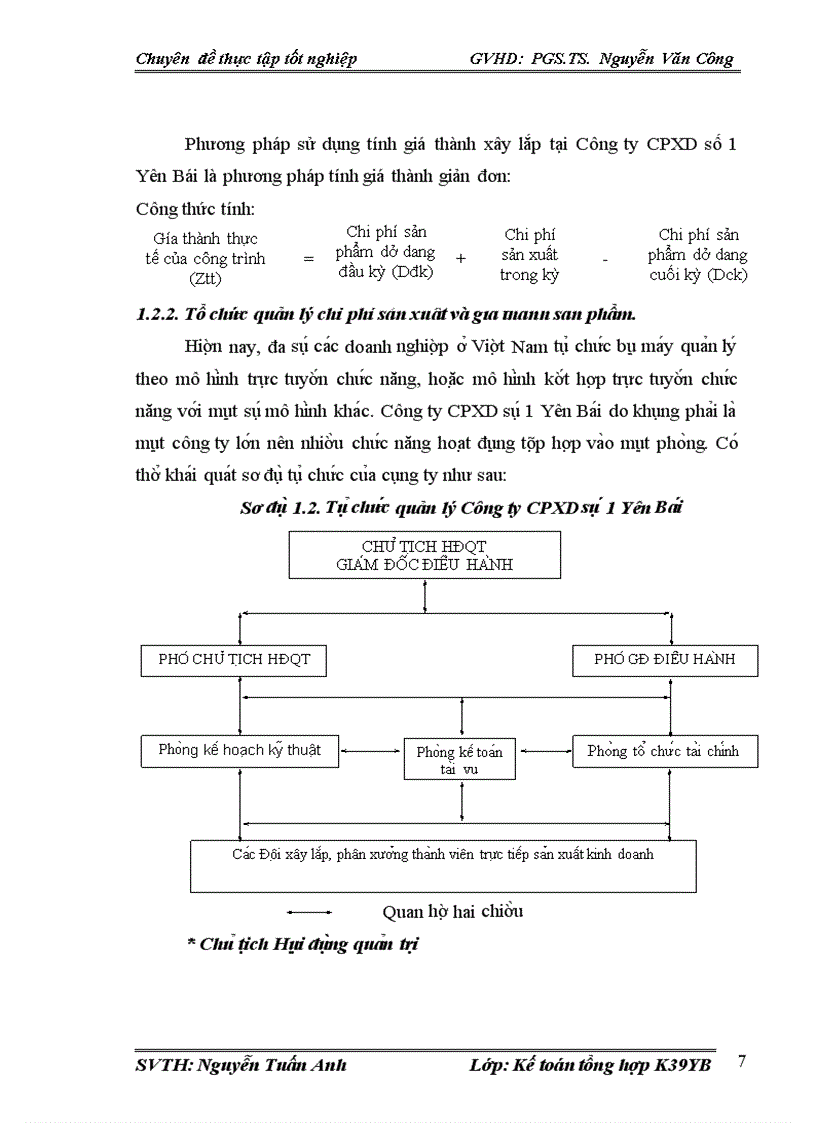 image for page Hoàn thiện kế toán chi phí sản xuất và tính giá thành sản phẩm xây lắp tại Công ty Cổ phần Xây dựng số 1 Yên Bái 1