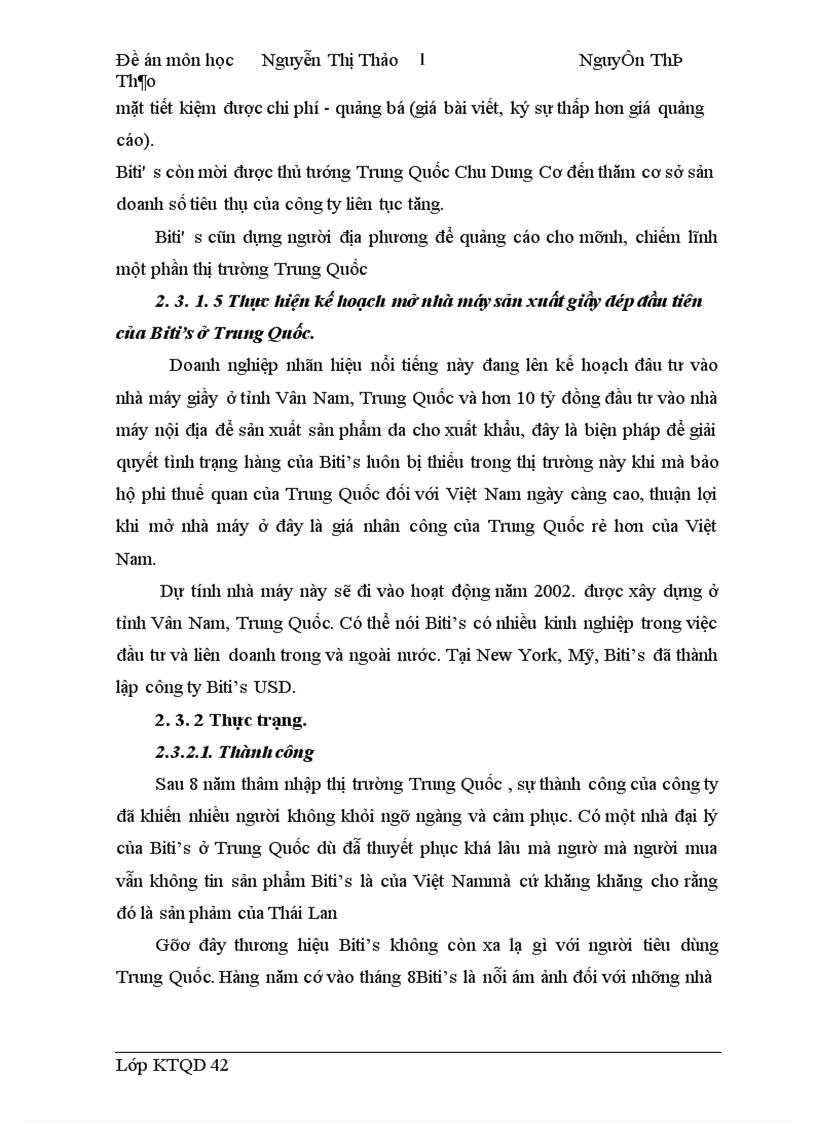 image for page Chiến lược thâm nhập thị trường Trung Quốc của công ty biti s 1