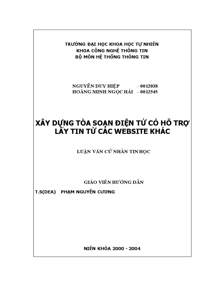 image for page Xây dựng tòa soạn điện tử có hỗ trợ lấy tin từ các website khác 1