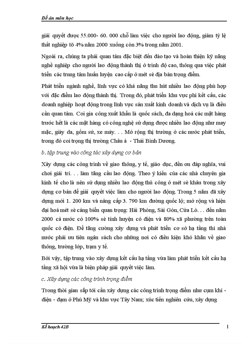 image for page Các giải pháp chủ yếu để thực hiện kế hoạch lao động việc làm thời kỳ 1