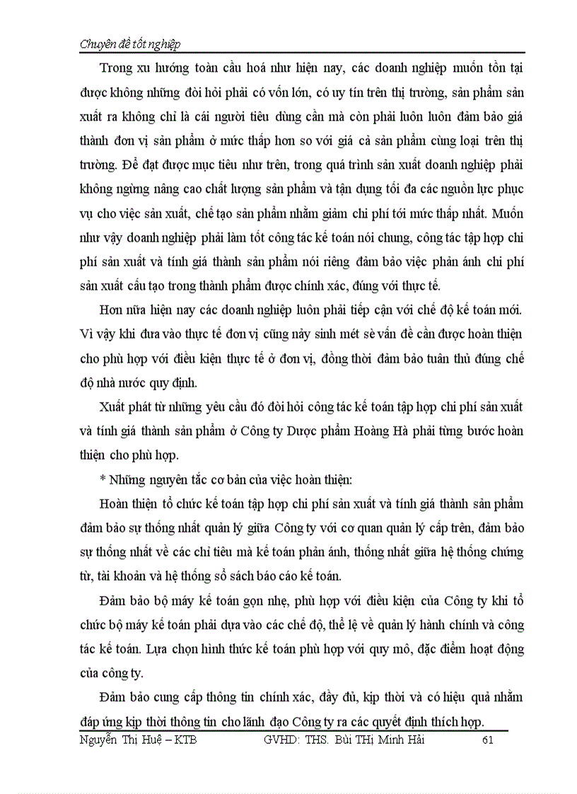 image for page Hoàn Thiện kế toán tập hợp chi phí sản xuất và tính giá thành sản phẩm tại Công ty TNHH Dược Phẩm Hoàng Hà 1