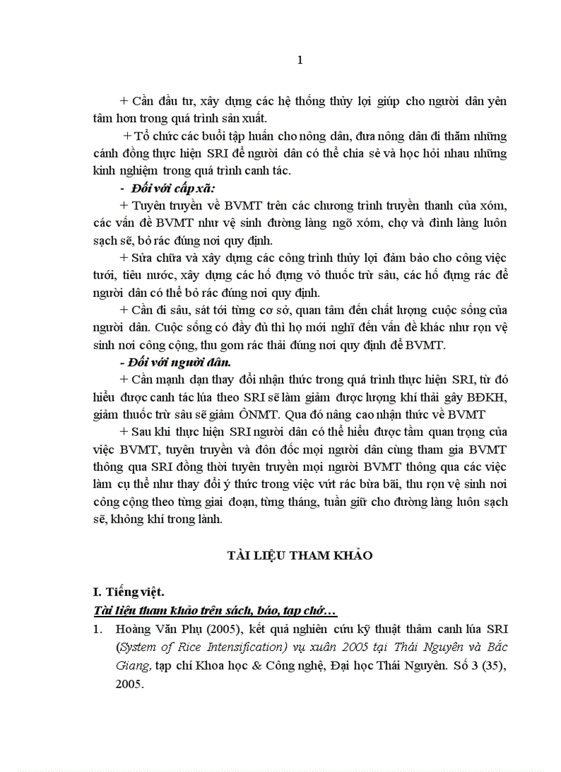image for page Nghiên cứu sự thay đổi nhận thức của người dân về môi trường thông qua hệ thống canh tác lúa cải tiến SRI tại xã Xuân Phương huyện Phú Bình tỉnh Thái Nguyên 1