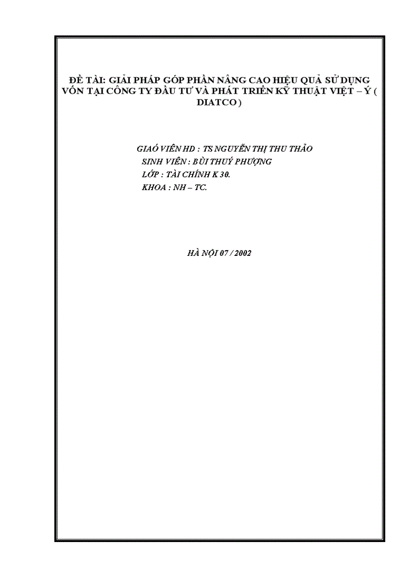image for page Một số giải pháp nhằm góp phần nâng cao hiệu quả sử dụng vốn tại Công ty đầu tư và phát triển kỹ thuật Việt ý 1