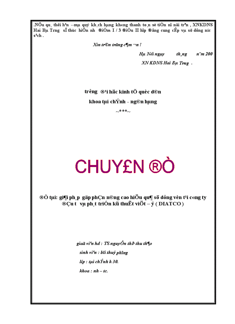 image for page Một số giải pháp nhằm góp phần nâng cao hiệu quả sử dụng vốn tại Công ty đầu tư và phát triển kỹ thuật Việt ý 1