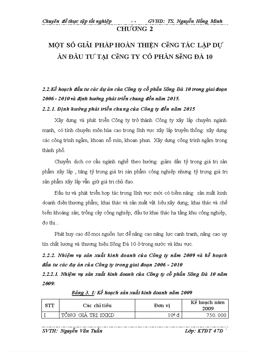 image for page Hoàn thiện công tác lập dự án dầu tư tại công ty cổ phần sông đà 10 1