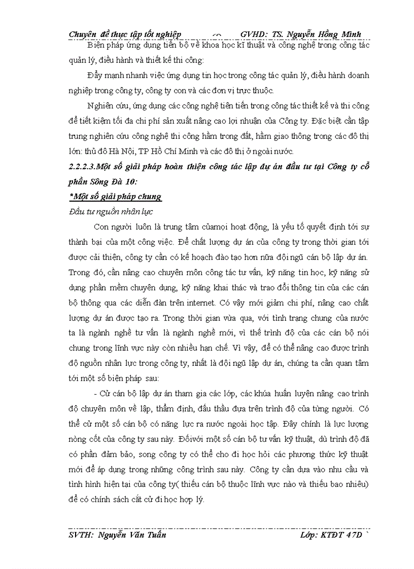 image for page Hoàn thiện công tác lập dự án dầu tư tại công ty cổ phần sông đà 10 1