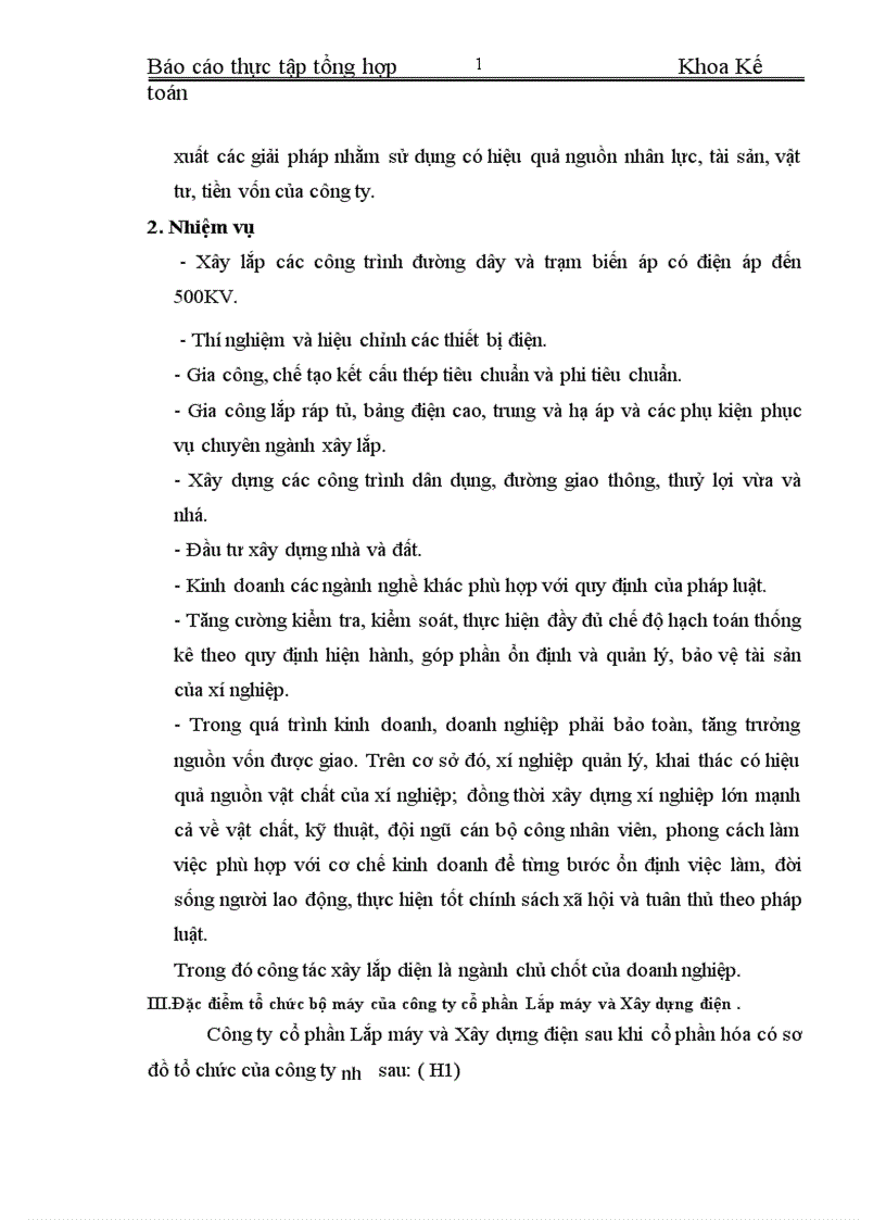 image for page Báo cáo thực tập tổng hợp tại công ty CP lắp máy và xây dựng điện