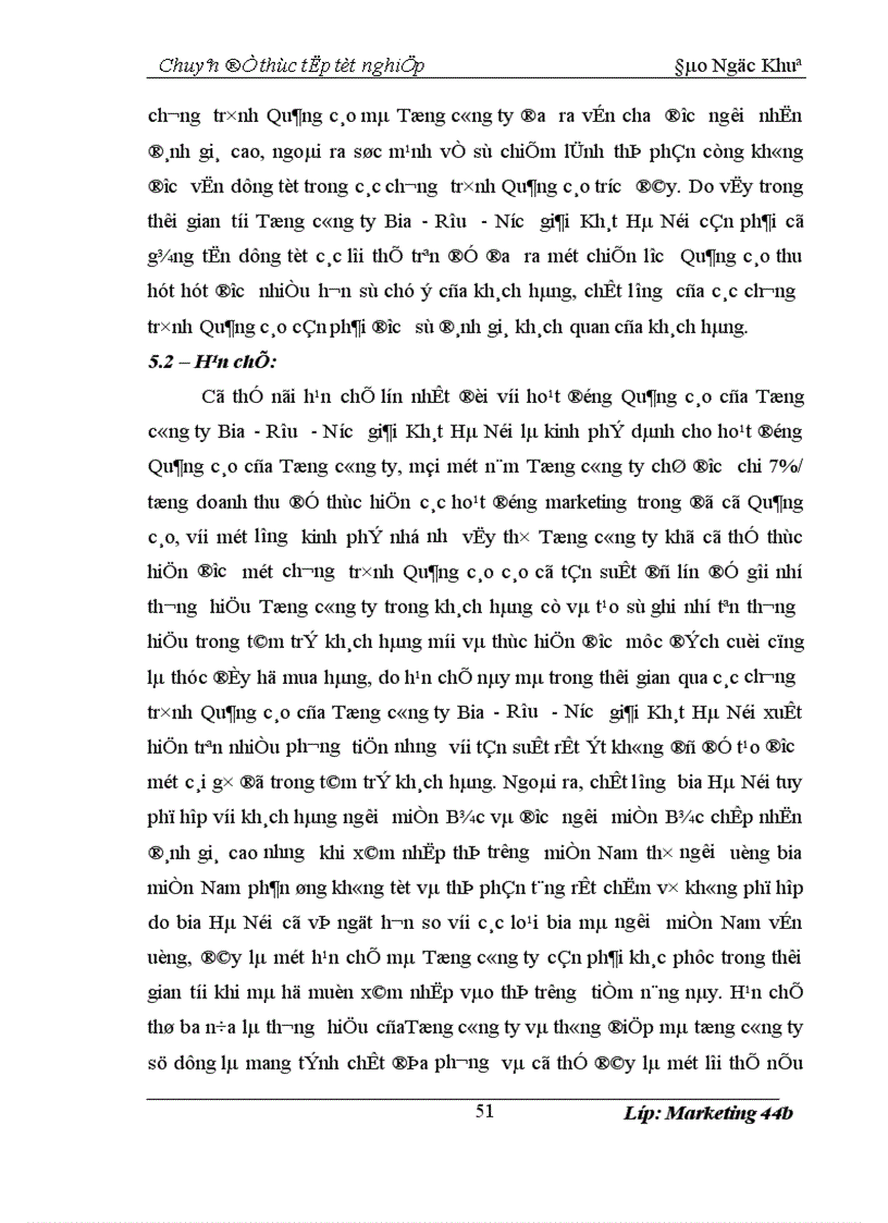 image for page Hoàn thiện chiến lược quảng cáo của Tổng công ty Bia Rượu Nước giải Khát Hà Nội 1