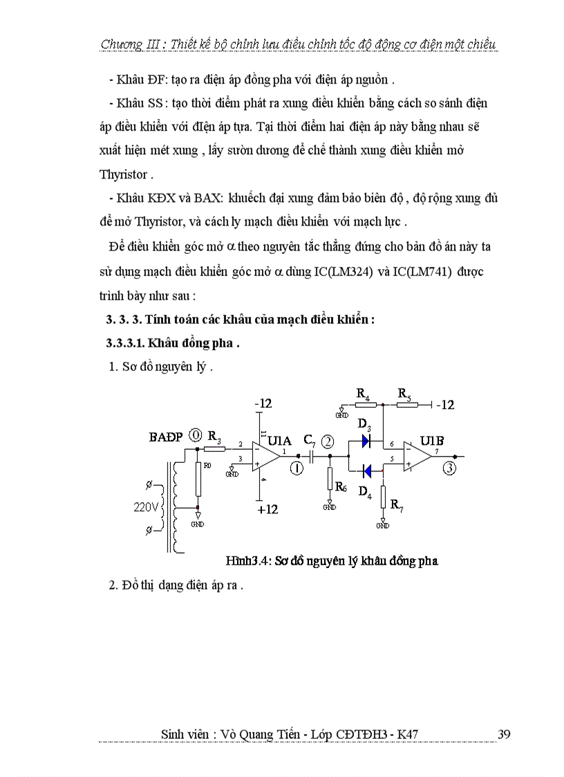 image for page Thiết kế bộ chỉnh lưu điều chỉnh tốc độ động cơ điện một chiều