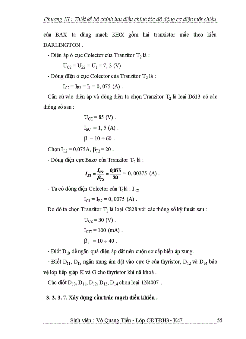 image for page Thiết kế bộ chỉnh lưu điều chỉnh tốc độ động cơ điện một chiều