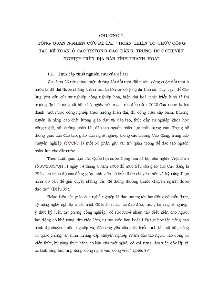image for page Hoàn thiện tổ chức công tác kế toán ở các trường Cao đẳng Trung học chuyên nghiệp trên địa bàn tỉnh Thanh Hoá