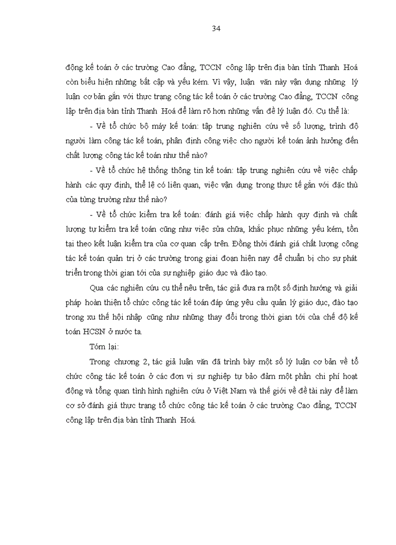 image for page Hoàn thiện tổ chức công tác kế toán ở các trường Cao đẳng Trung học chuyên nghiệp trên địa bàn tỉnh Thanh Hoá