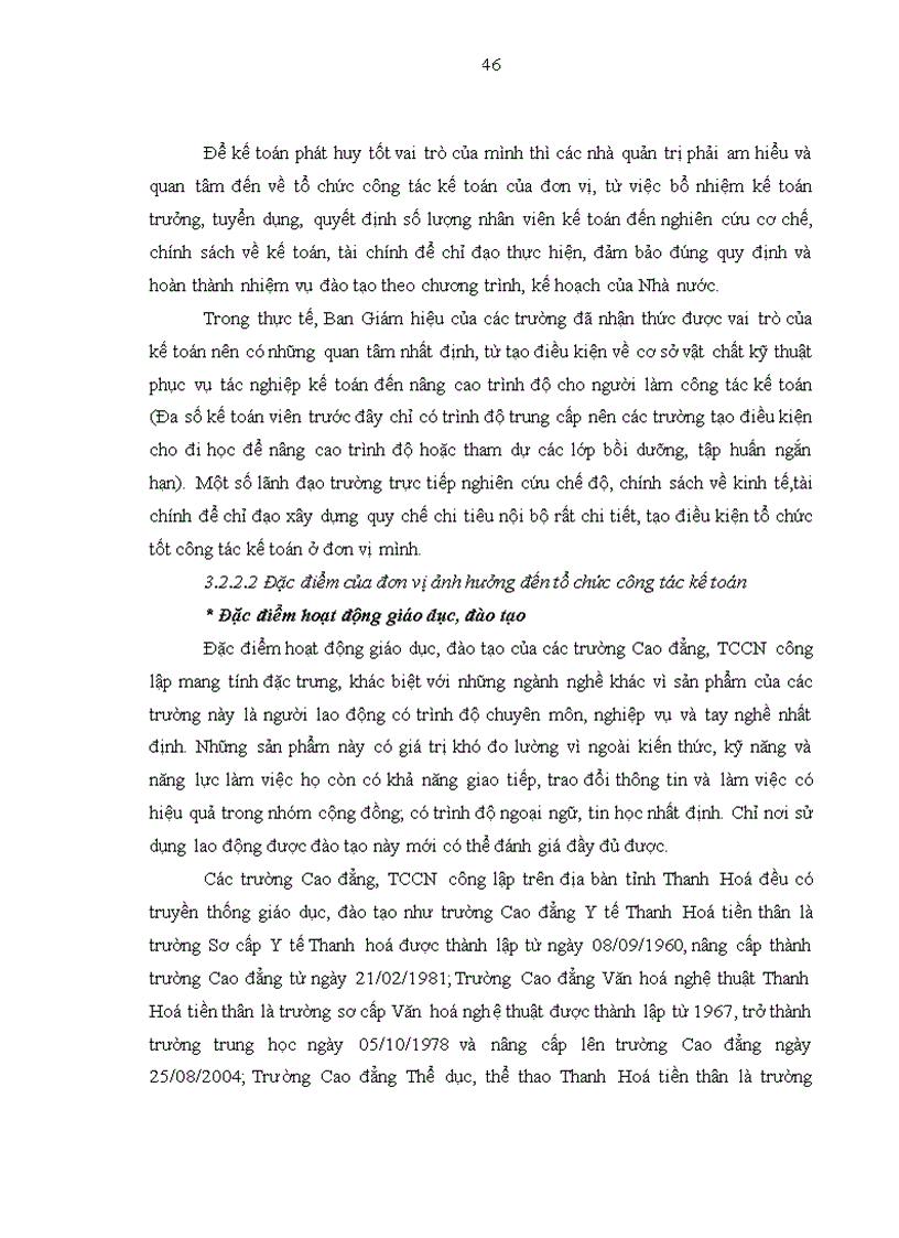 image for page Hoàn thiện tổ chức công tác kế toán ở các trường Cao đẳng Trung học chuyên nghiệp trên địa bàn tỉnh Thanh Hoá