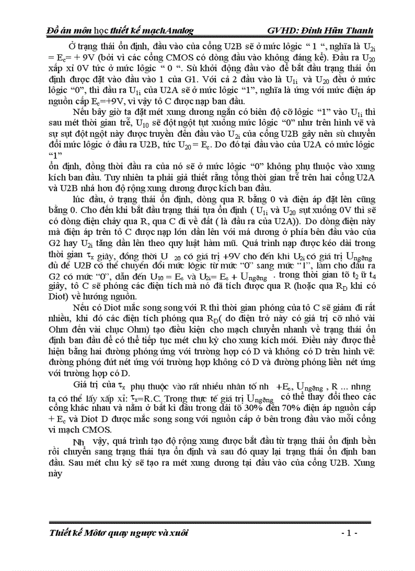 image for page Thiết kế Môtơ quay ngược và xuôi