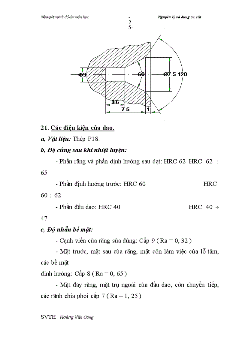 image for page Thuuyết minh môn học Nguyên lý và dụng cụ cắt