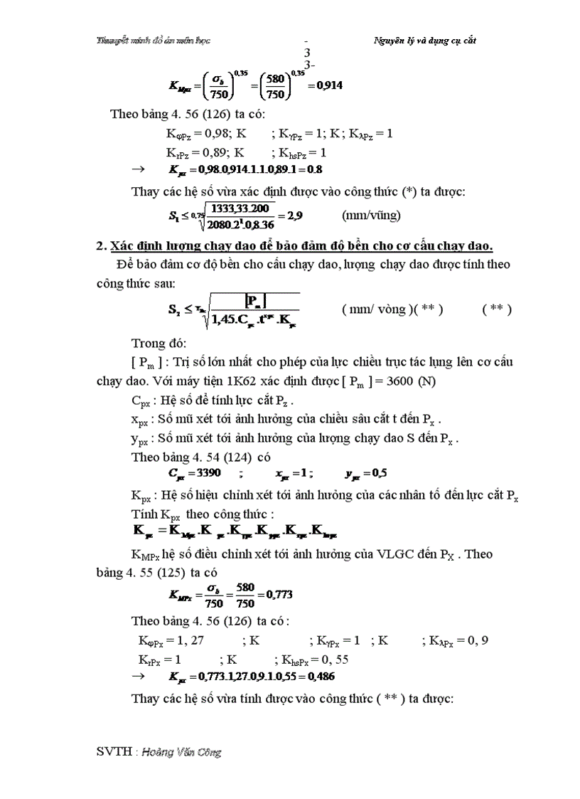 image for page Thuuyết minh môn học Nguyên lý và dụng cụ cắt