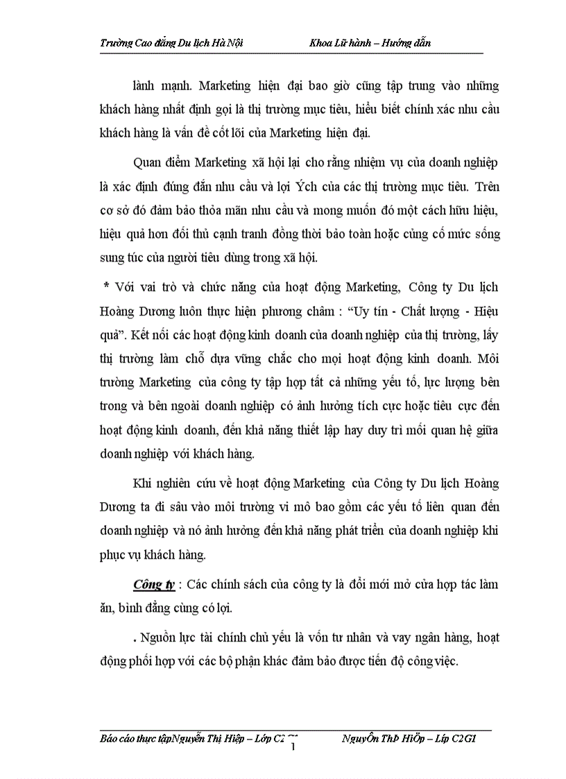 image for page Báo cáo thực tập tổng hợp tại công ty Du lịch Hoàng Dương