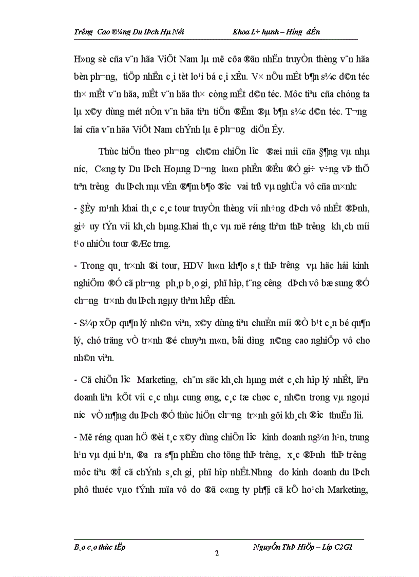 image for page Báo cáo thực tập tổng hợp tại công ty Du lịch Hoàng Dương