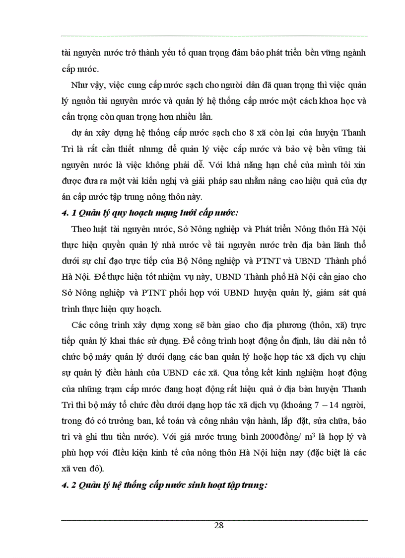 image for page Phân tích chi phí lợi ích của Dự án cấp nước sinh hoạt cho các xã còn lại thuộc huyện Thanh Trì Hà Nội