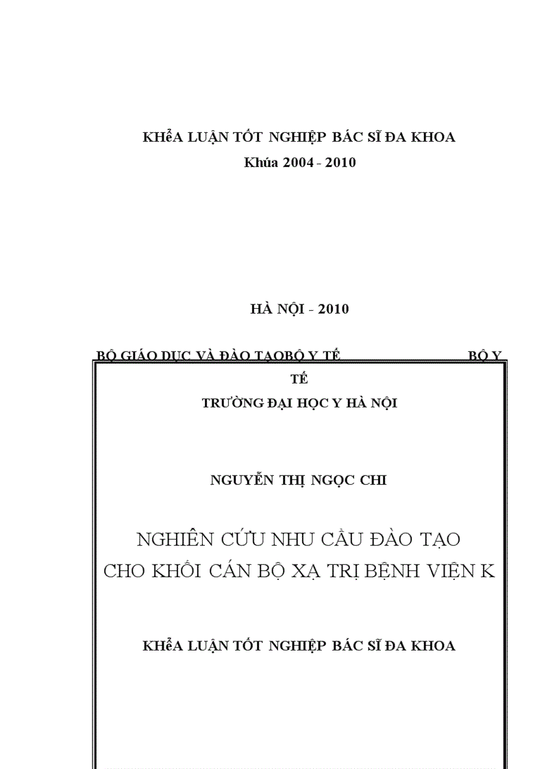 image for page Nghiên cứu về nhu cầu đào tạo của khối cán bộ xạ trị Bệnh viện K