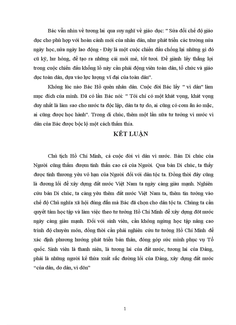 image for page Phân tích nội dung và giá trị trong Di chúc của chủ tịch Hồ Chí Minh