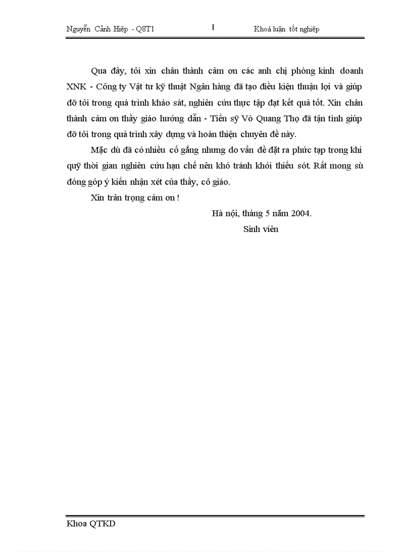 image for page Một số giải pháp nhằm nâng cao hiệu quả kinh doanh trong hoạt động nhập khẩu tại Công ty Vật tư kỹ thuật Ngân hàng 1
