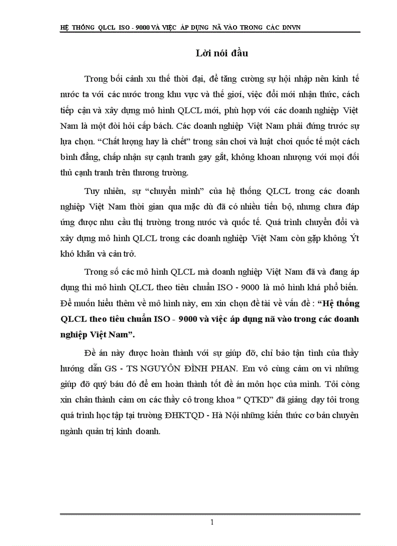 image for page Hệ thống QLCL ISO và việc áp dụng nó vào trong các DNVVN