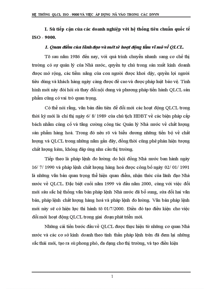 image for page Hệ thống QLCL ISO và việc áp dụng nó vào trong các DNVVN