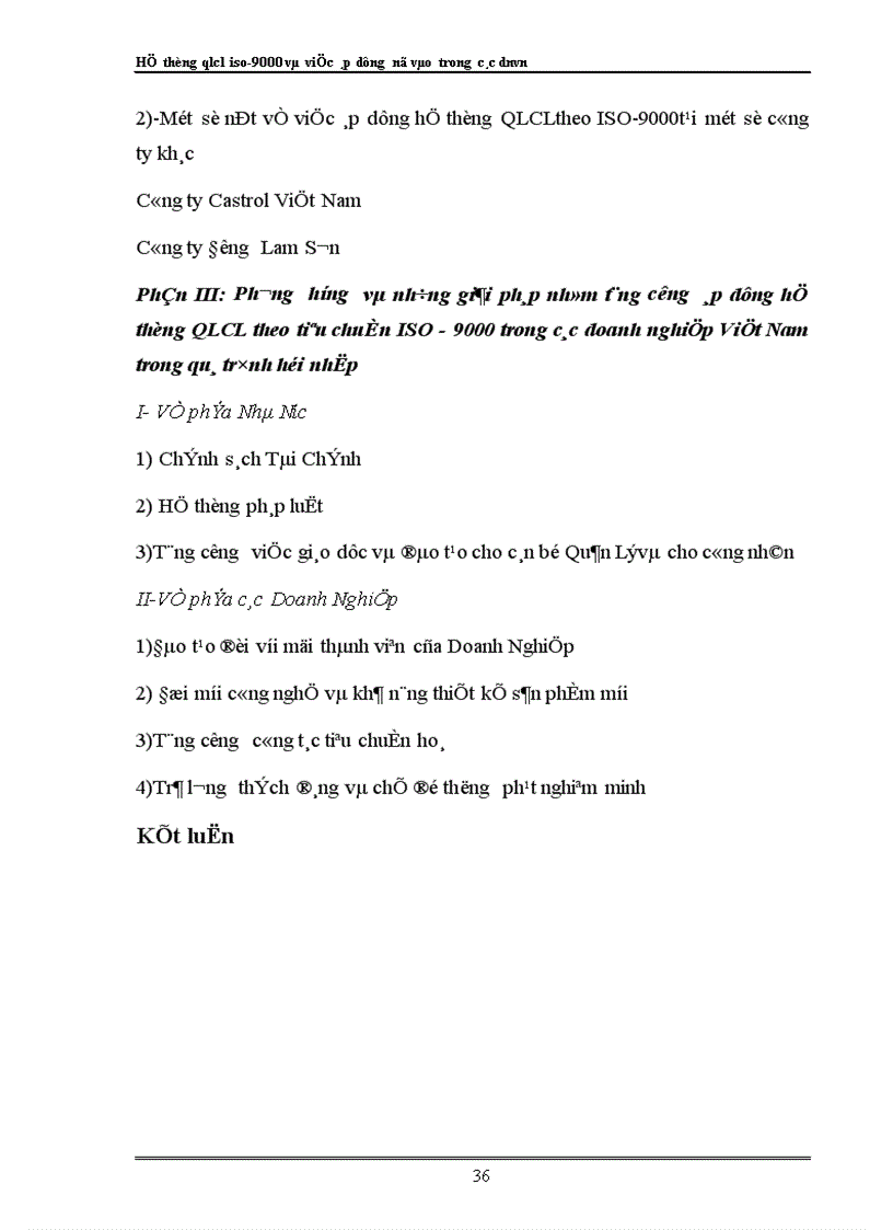 image for page Hệ thống QLCL ISO và việc áp dụng nó vào trong các DNVVN