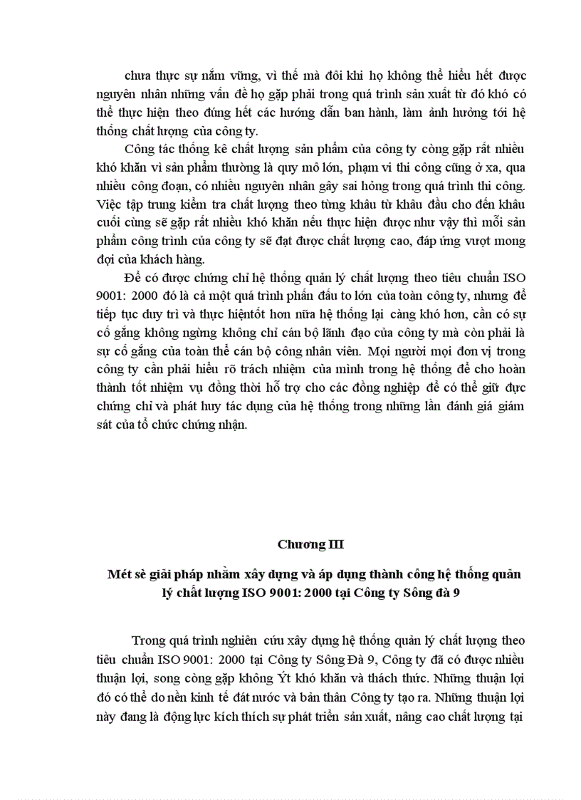 image for page Kế hoạch xây dựng và áp dụng hệ thống quản lý chất lượng theo tiêu chuẩn ISO 9001 2000 tại Công ty Sông Đà 9