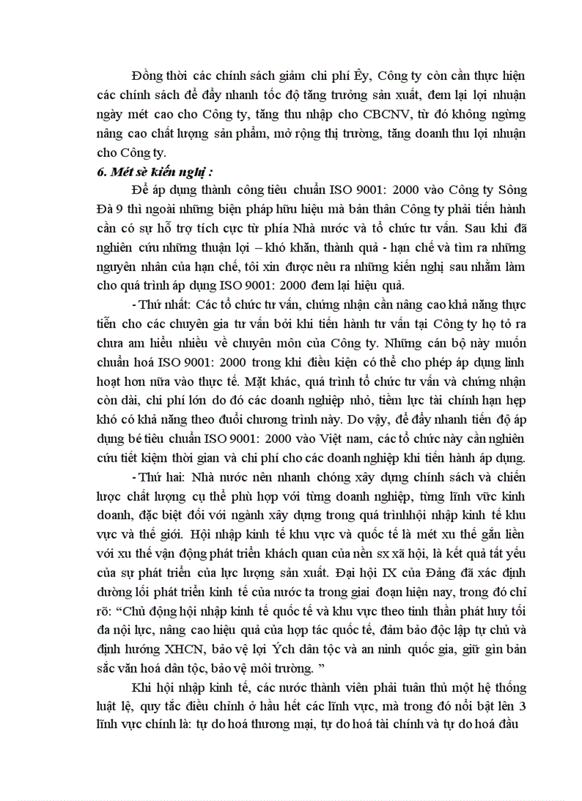 image for page Kế hoạch xây dựng và áp dụng hệ thống quản lý chất lượng theo tiêu chuẩn ISO 9001 2000 tại Công ty Sông Đà 9