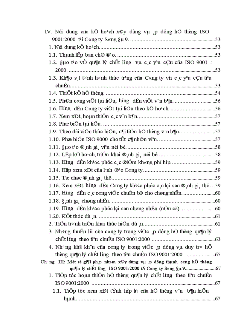 image for page Kế hoạch xây dựng và áp dụng hệ thống quản lý chất lượng theo tiêu chuẩn ISO 9001 2000 tại Công ty Sông Đà 9