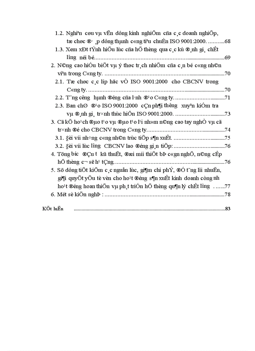 image for page Kế hoạch xây dựng và áp dụng hệ thống quản lý chất lượng theo tiêu chuẩn ISO 9001 2000 tại Công ty Sông Đà 9