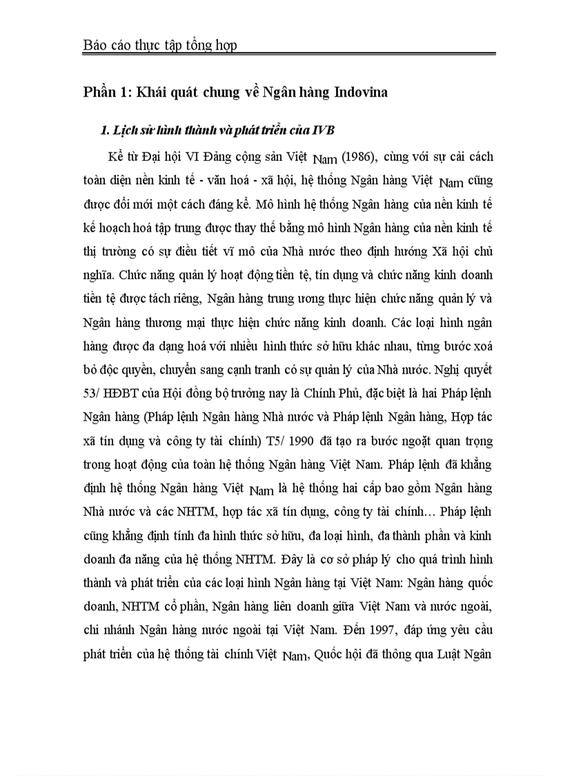 image for page Báo cáo thực tập tổng hợp tại Ngân hàng Indovina