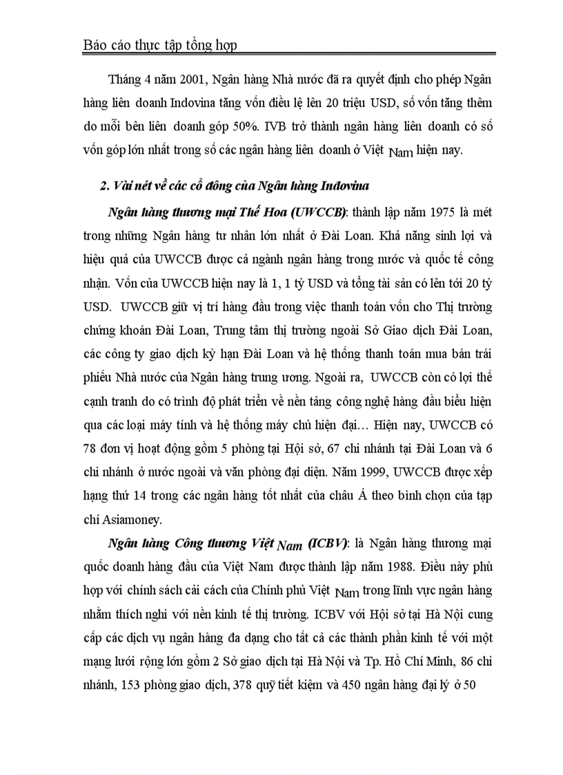 image for page Báo cáo thực tập tổng hợp tại Ngân hàng Indovina