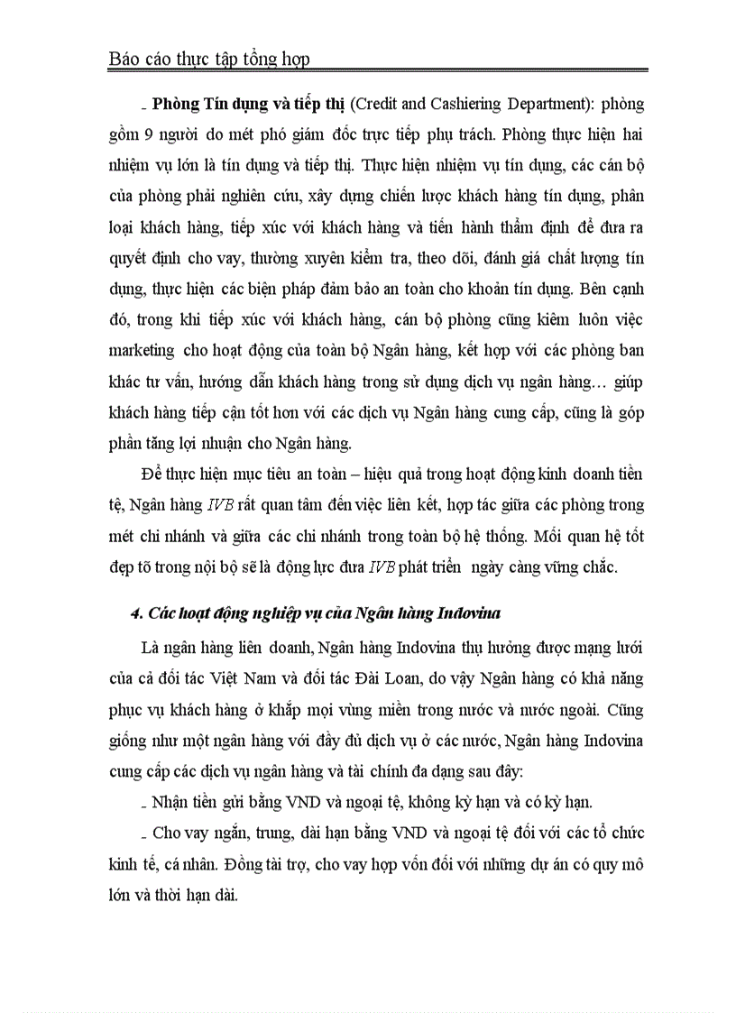 image for page Báo cáo thực tập tổng hợp tại Ngân hàng Indovina