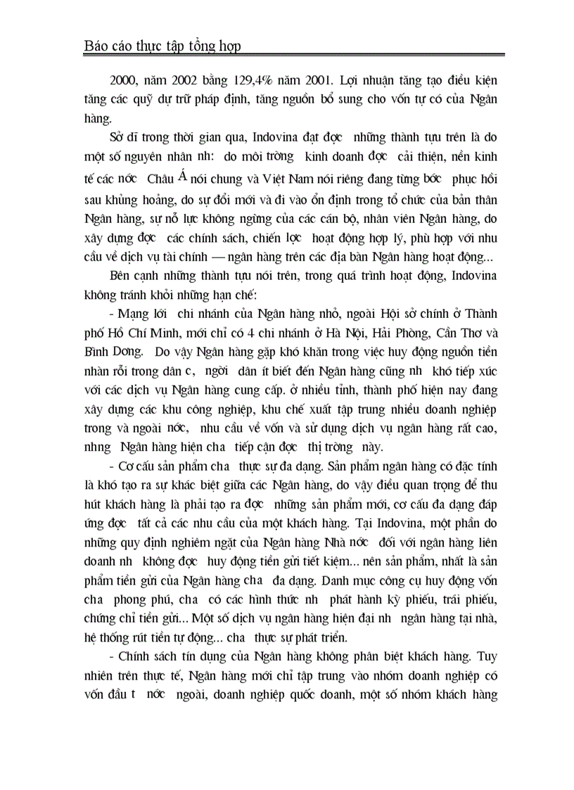 image for page Báo cáo thực tập tổng hợp tại Ngân hàng Indovina